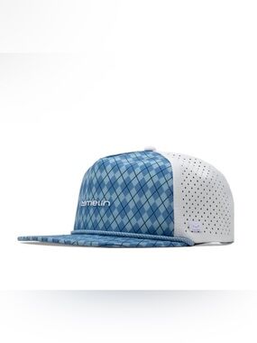 Melin Hydro Coronado Links Collection Snapback Golf Hat Blue White Argyle NWT